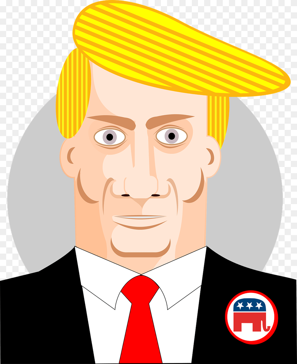 President Trump Has Banned Christians And Atheists Karikatur Donald Trump, Accessories, Portrait, Photography, Person Free Png