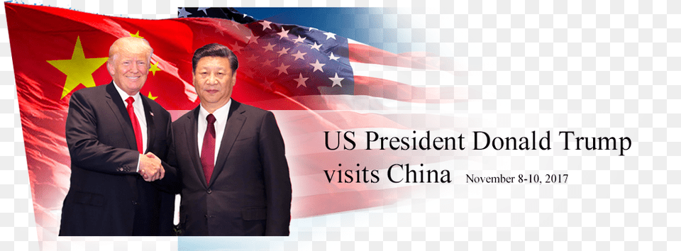 President Trump Visit China, American Flag, Flag, Person, Man Free Png Download