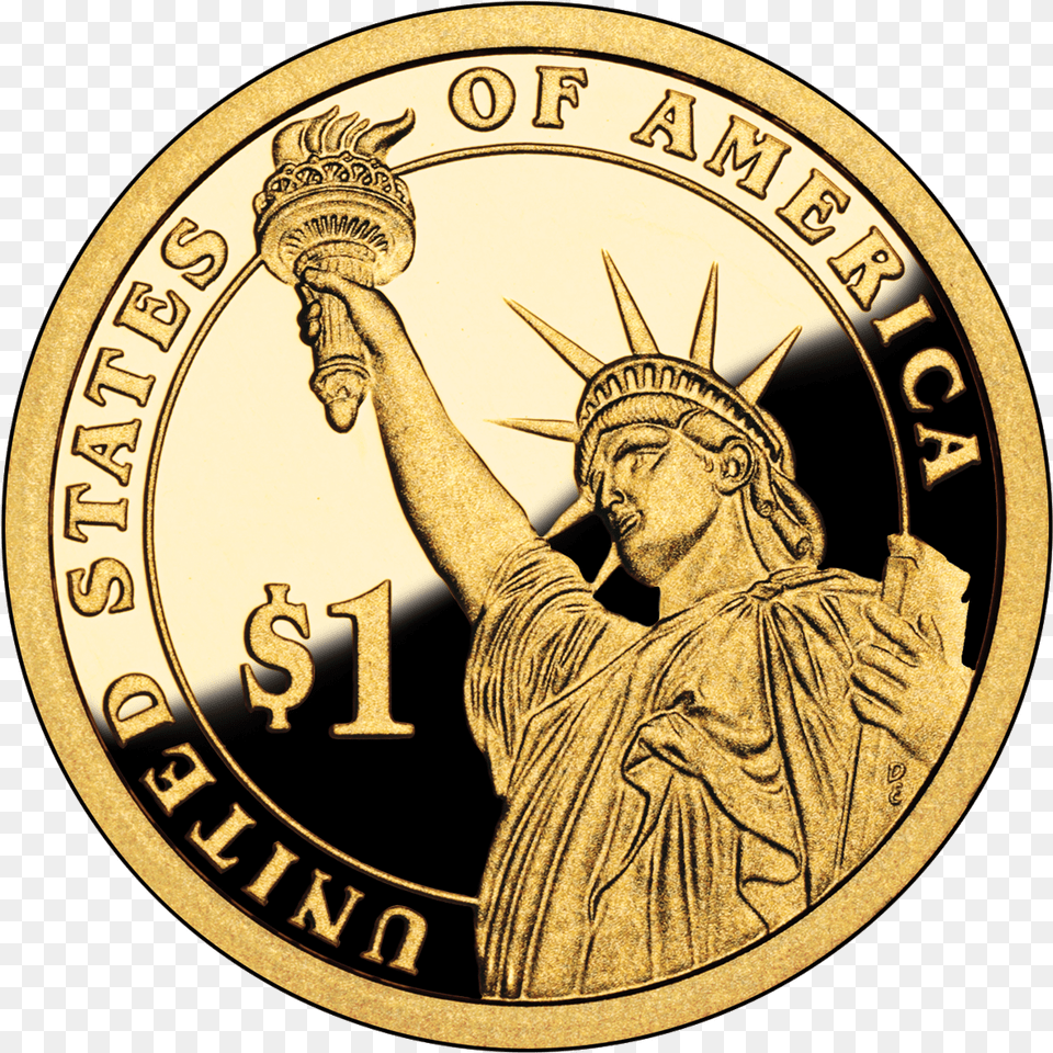 Presidential 1 Reverse 1 Dollar Coin, Adult, Male, Man, Person Png