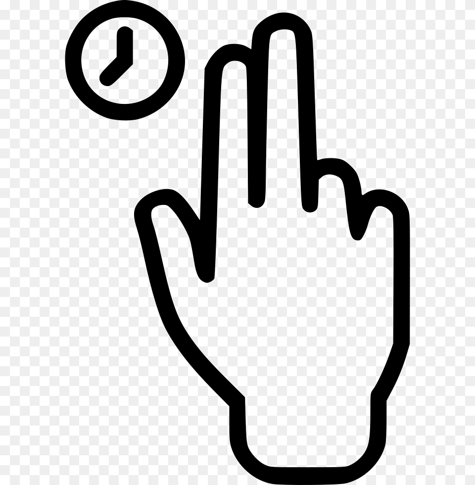 Press Hold Hand Finger Touch Clock Time Comments Bell Icon Hand, Clothing, Glove, Stencil, Smoke Pipe Free Transparent Png