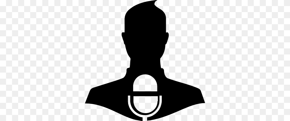 Press Release Symbol Of A Man With A Microphone Vectors, Gray Png