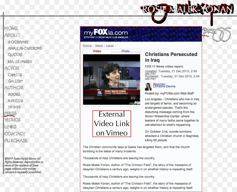 Press Rosie Malek Yonan On Fox News Web, Webpage, File, Person, Head Free Transparent Png