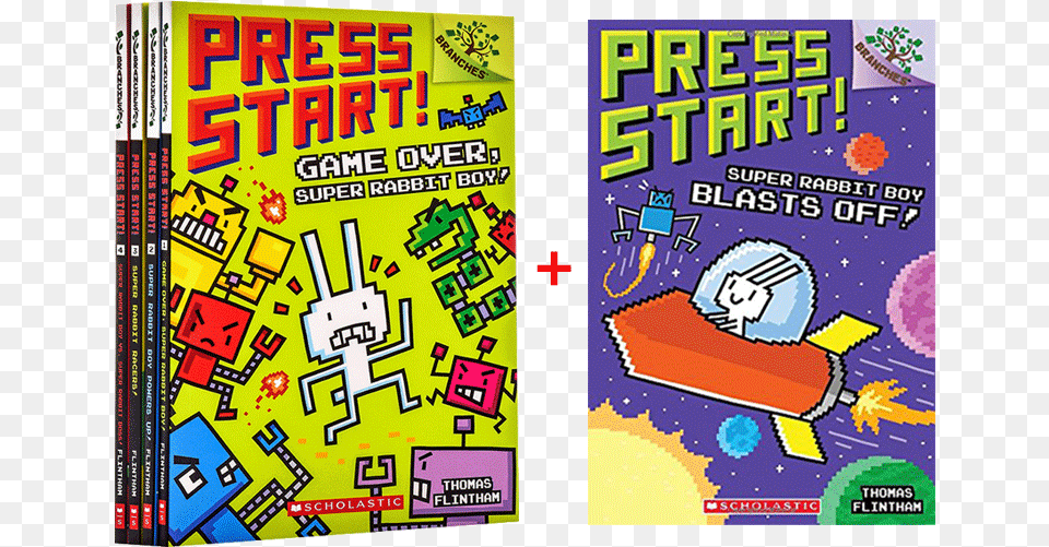Press Start Game Over Super Rabbit Boy, Book, Publication Free Transparent Png