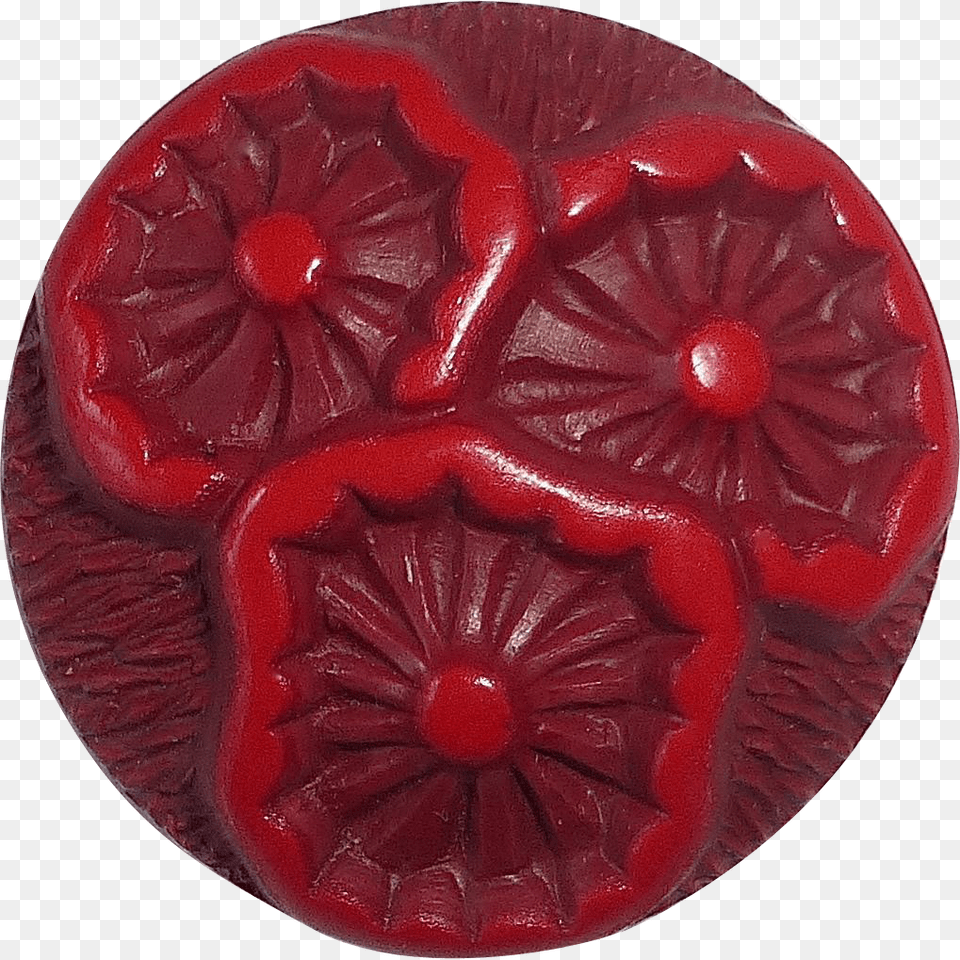 Pressed Celluloid High Relief Triple Flower Button Pontefract Cake, Accessories, Jewelry, Plate, Wax Seal Free Transparent Png