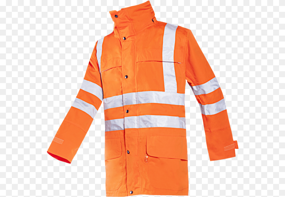 Preston Hi Vis Orange Pocket, Clothing, Coat, Jacket, Raincoat Png Image