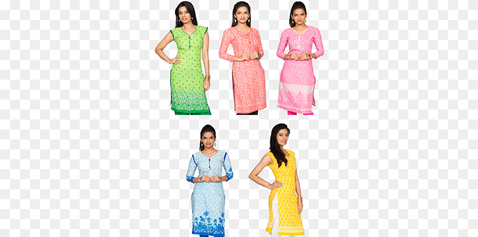 Pretty 5 Ready Made Cotton Kurtis Shopping Zone Kurtis, Adult, Sleeve, Person, Long Sleeve Free Transparent Png