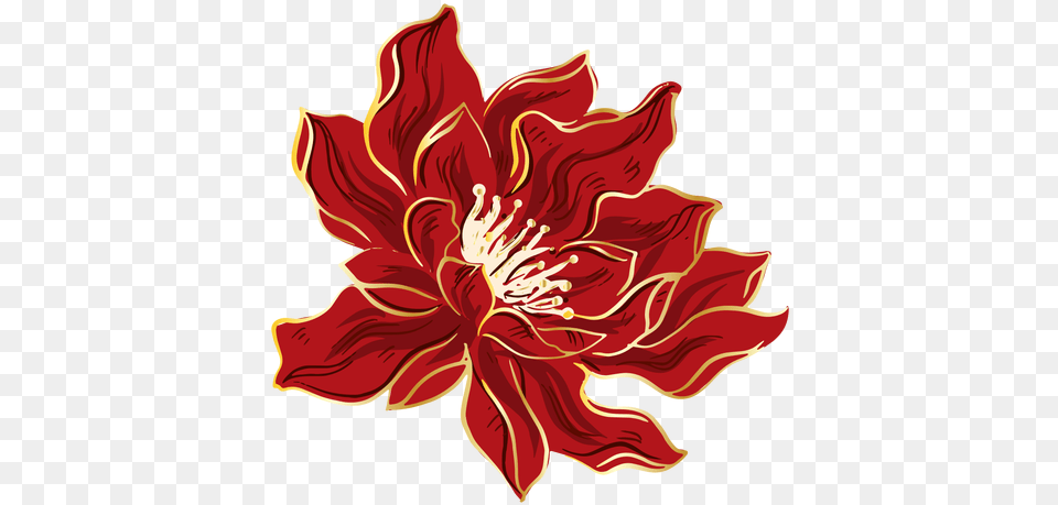 Pretty Chinese Red Flower Transparent U0026 Svg Vector File Illustration, Dahlia, Petal, Plant, Anther Free Png