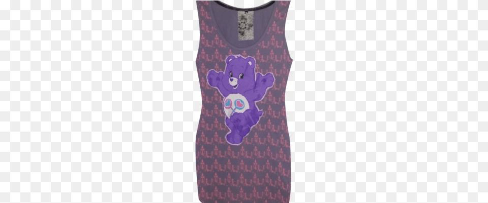 Pretty Disturbia Lilac Ant Dress Care Bear Applique Active Tank, Pattern, Purple, Clothing, Tank Top Png