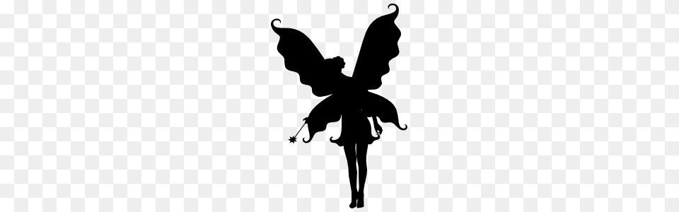 Pretty Fairy With Wand Sticker, Silhouette, Person Free Transparent Png