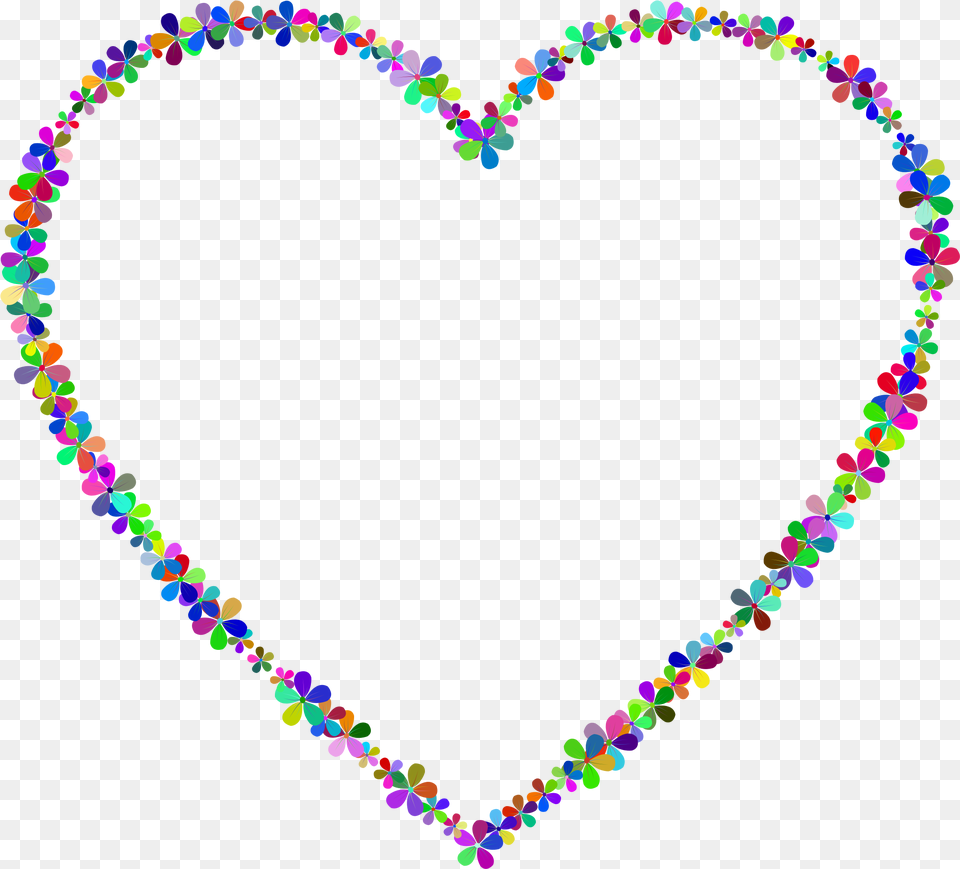 Pretty Flower Heart Outline, Accessories, Jewelry, Necklace Free Png Download
