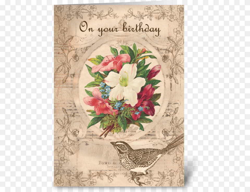 Pretty Flowers Amp Bird Greeting Card Predlohy Vianon Vivky, Graphics, Art, Pattern, Floral Design Free Transparent Png