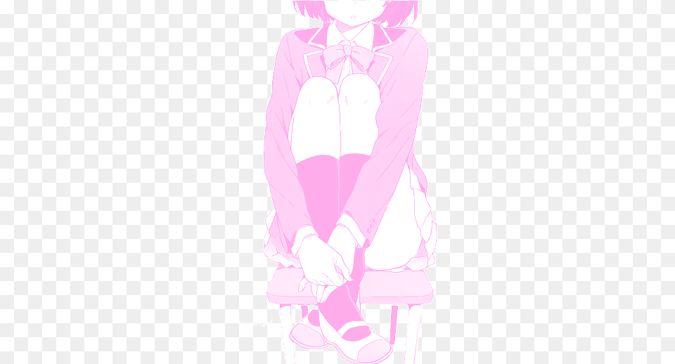 Pretty Girl Cute Kawaii School Manga Mangacap Pink Cute Anime Girl Shy Blushing, Clothing, Footwear, Shoe, Person Free Png