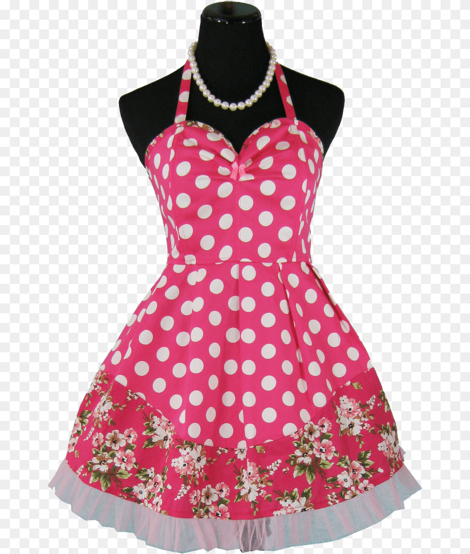 Pretty In Pink Apron Robe Gros Pois, Blouse, Clothing, Dress, Pattern Free Png
