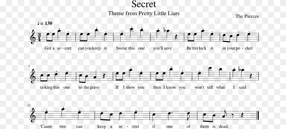 Pretty Little Liars Piano Notes, Gray Png Image