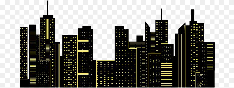 Pretty Night City City Silhouette, Architecture, Building, High Rise, Metropolis Png Image