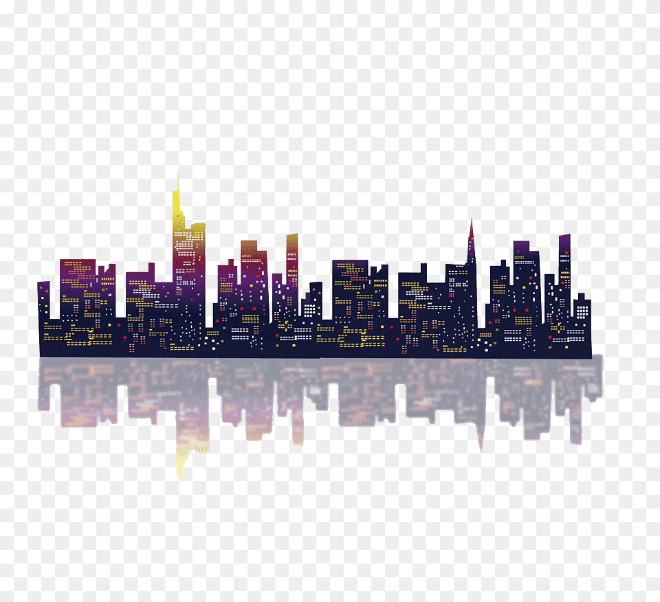 Pretty Night City City Skyscrapers Vector, Metropolis, Nature, Outdoors, Urban Png Image