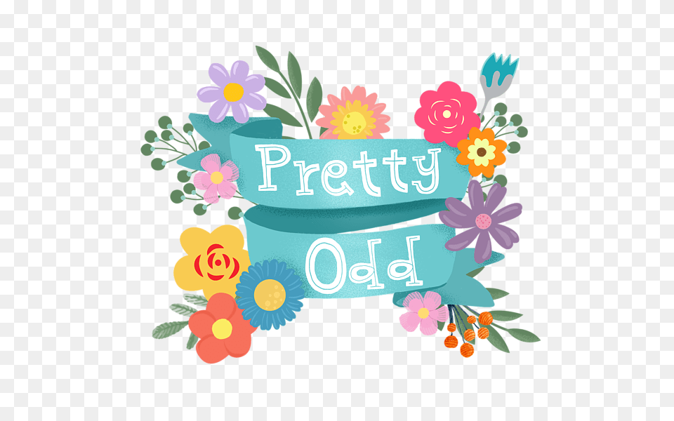 Pretty Odd Floral Banner Carry All Pouch For Sale, Art, Pattern, Mail, Greeting Card Png