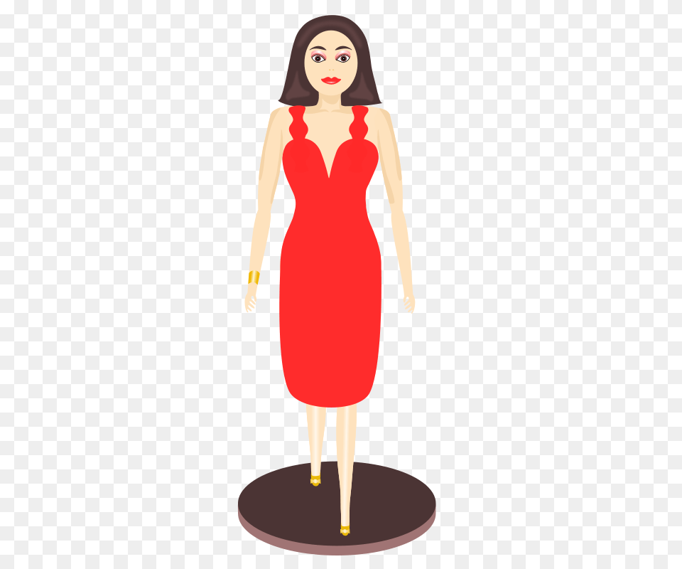 Prettyinred, Clothing, Dress, Adult, Person Free Png Download