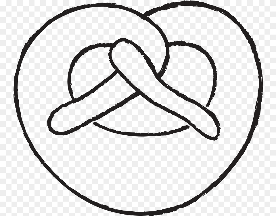 Pretzel Roll Icon Line Art, Knot Free Png Download