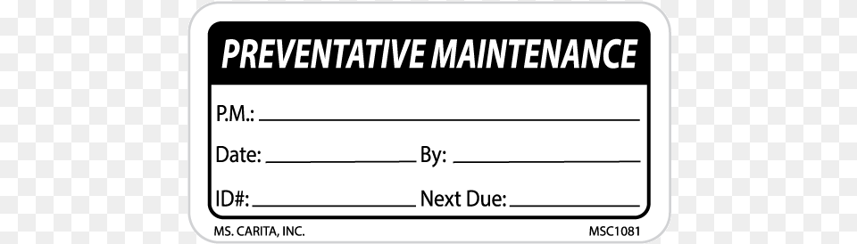 Preventative Maintenance Labels Parallel, Text, Document Free Png