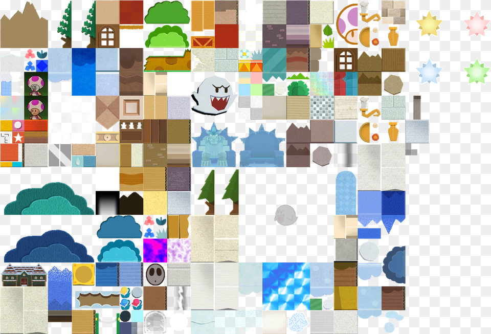 Previous Texture Paper Mario Sticker Star World Map, Art, Collage, Graphics, Pattern Png