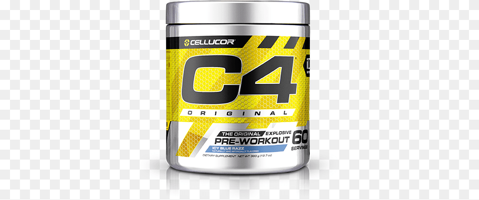 Preworkout Cellucor C4 Pre Workout Icy Blue Razz 60 Servings, Bottle, Shaker Free Png Download