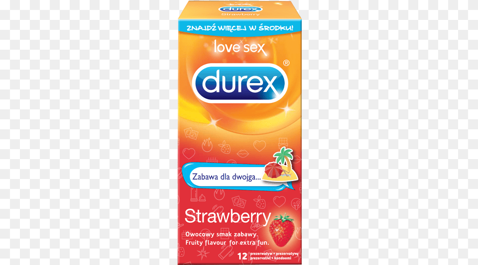 Prezerwatywy Durex Strawberry Emoji 12 Szt Durex, Berry, Food, Fruit, Plant Free Png