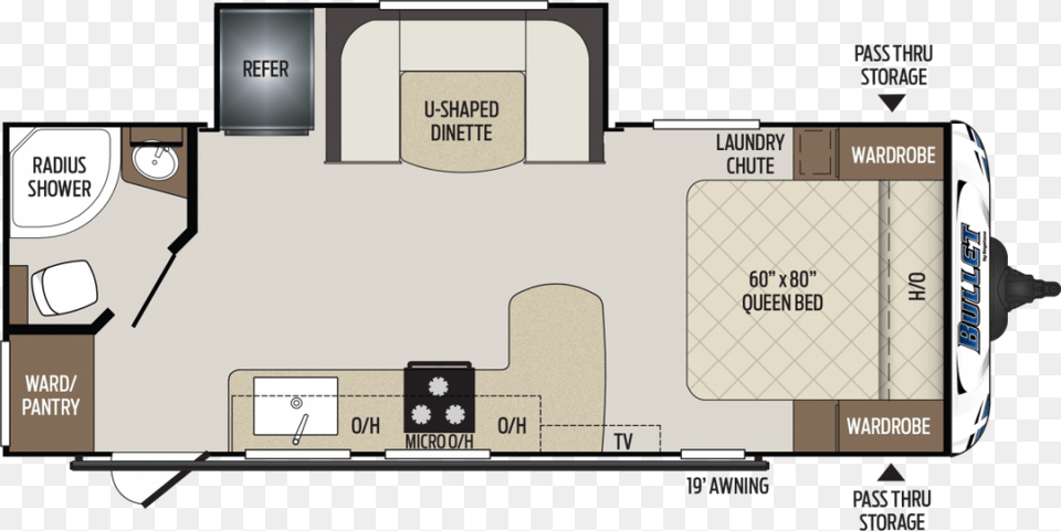 Price Bullet Travel Trailer, Diagram, Floor Plan Free Png Download