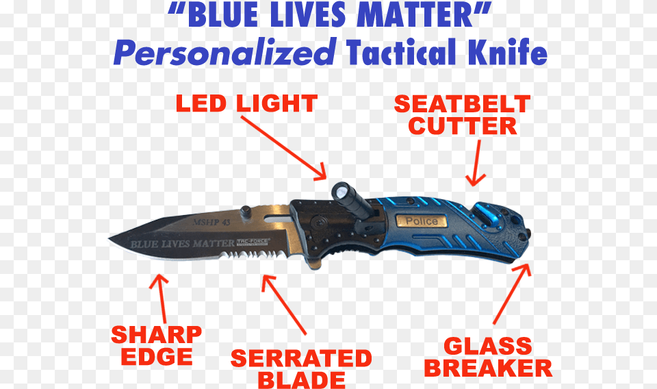 Price 29 Blue Lives Matter Knife, Blade, Dagger, Weapon Free Png