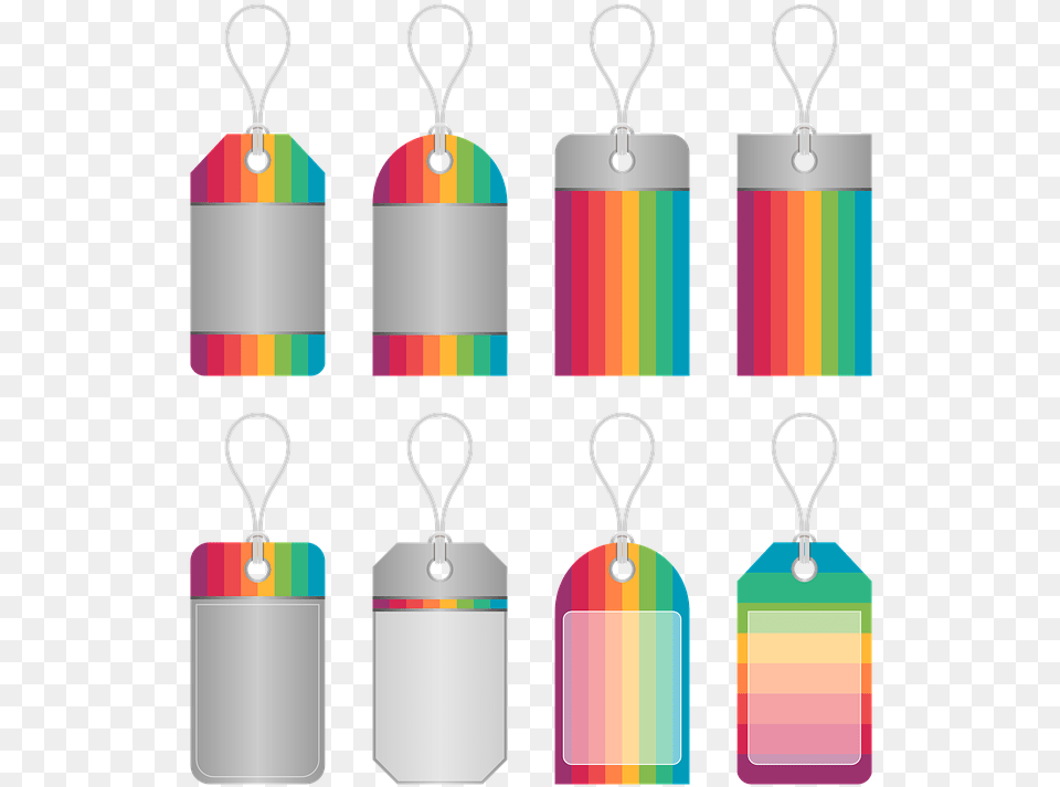 Price Tags Ribbon Colorful Rainbow Design Rainbow Price Tag, Accessories, Jewelry, Earring, Hardware Free Transparent Png