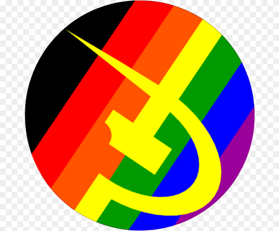 Pride Flag With Hammer And Sickle Circle, Logo, Art, Graphics Free Png Download