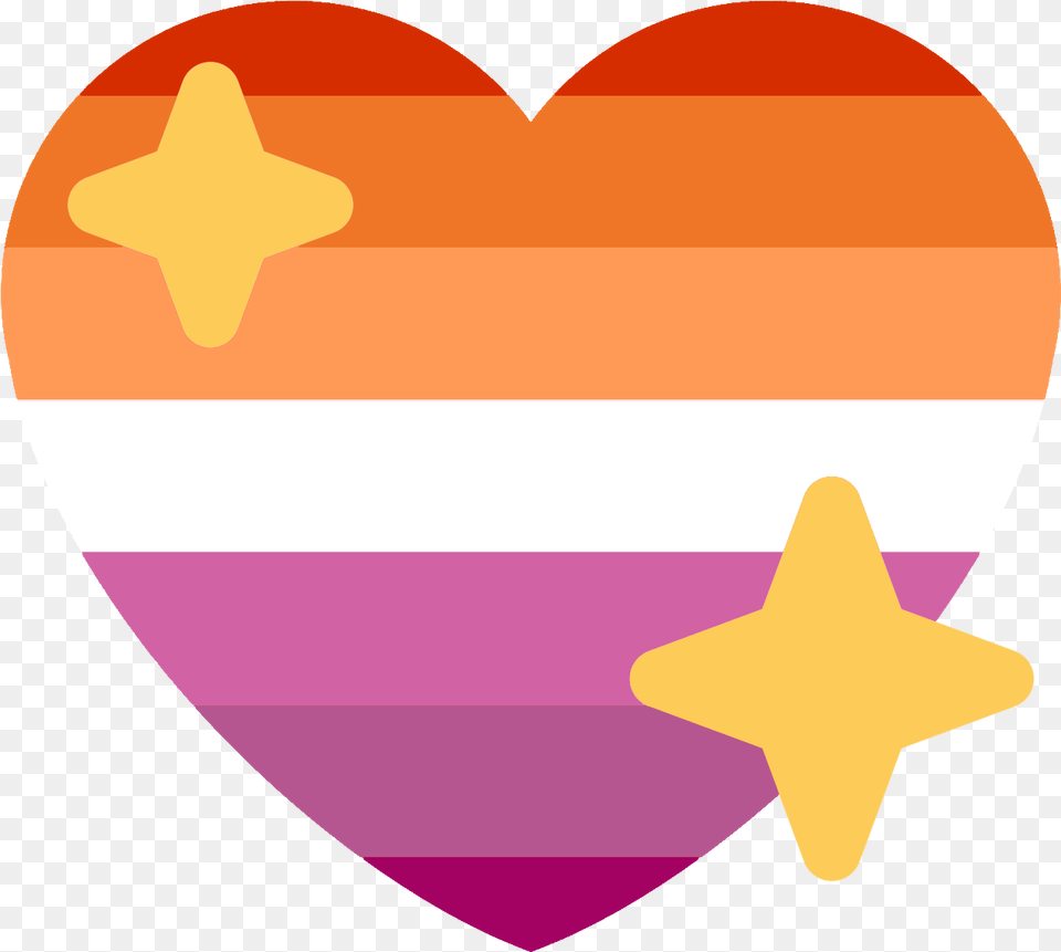 Pride Heart Emoji Discord Lesbian Flag Heart Discord Transparent Pride Heart Emoji, Symbol, Star Symbol Free Png Download