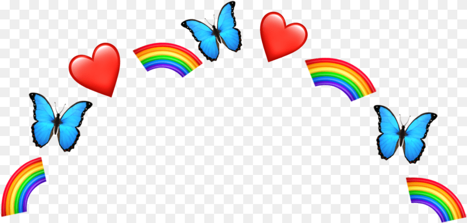 Pride Heartcrown Aesthetic Rainbow Butterfly Freetoedit Png