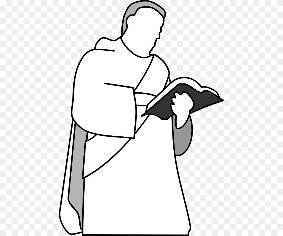 Priest Clipart Black And White, Adult, Male, Man, Person Free Transparent Png