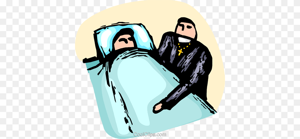 Priest Giving A Person The Last Rights Royalty Vector Clip, Ct Scan, Sleeping, Man, Male Free Transparent Png