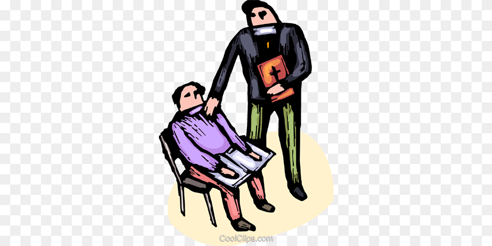 Priest Giving And Elderly Woman Royalty Vector Clip Art, Book, Publication, Adult, Comics Free Png Download