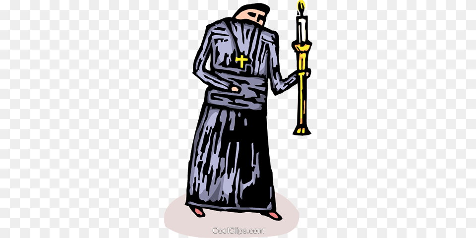 Priest Or Deacon Carrying A Candle Royalty Vector Clip Art, Clothing, Sleeve, Fashion, Long Sleeve Free Png Download