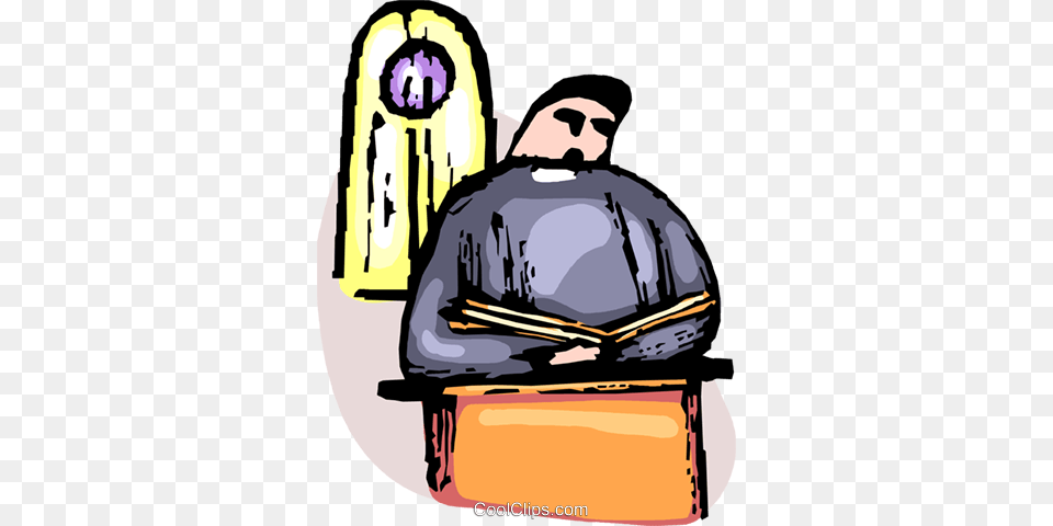 Priest Reading From The Bible Royalty Vector Clip Art, People, Person, Adult, Male Free Png Download