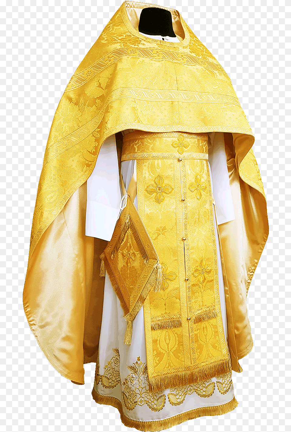 Priest Vestment Yellow Priest Vestments, Clothing, Coat, Fashion, Scarf Free Transparent Png