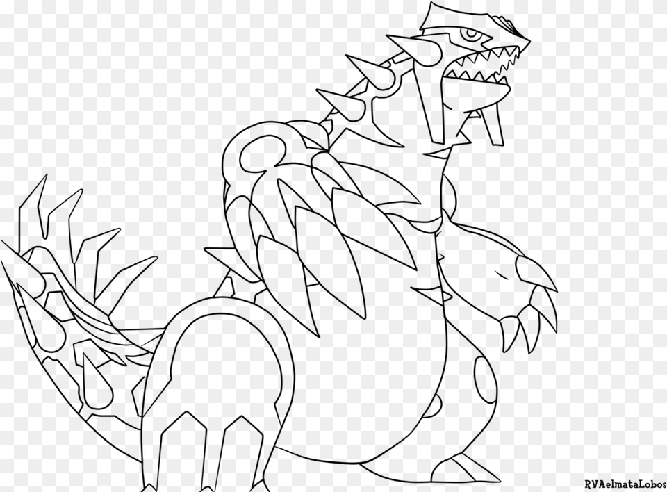 Primal Groudon Pokemon Coloring Pages Sketch Coloring Primal Groudon Coloring Pages, Gray Free Png Download