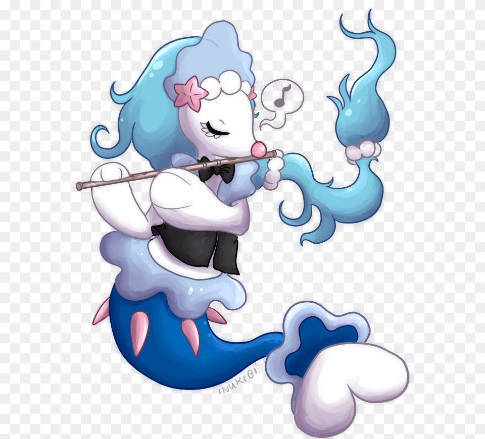 Primarina Playing Flute By Inukibi Cartoon, Baby, Face, Head, Person Png Image