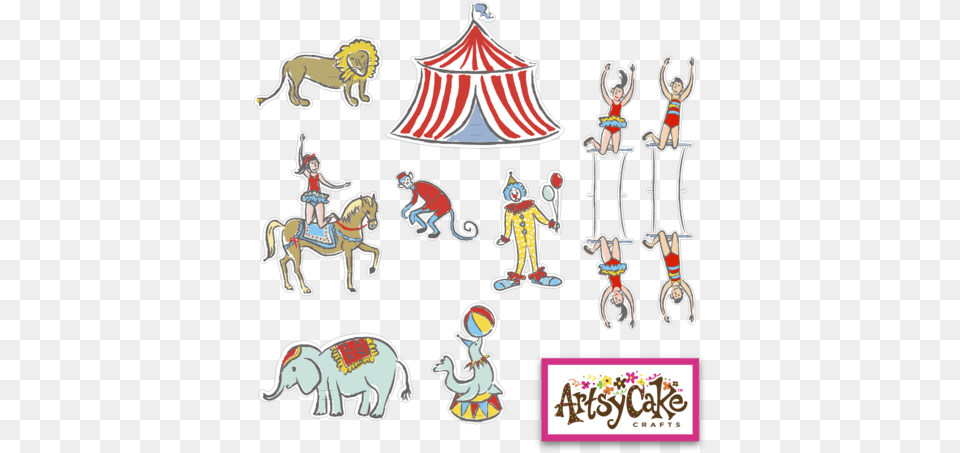 Primary Colored Whimsical Circus Toppers Circus, Leisure Activities, Wildlife, Mammal, Elephant Free Png
