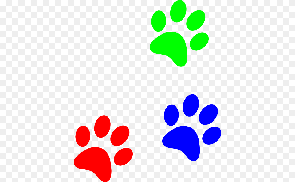 Primary Colors Paw Prints Clip Arts Download, Footprint Png