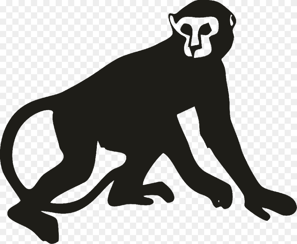 Primate Ape Silhouette Clip Art Monkey Icon, Stencil, Animal, Bear, Mammal Free Transparent Png