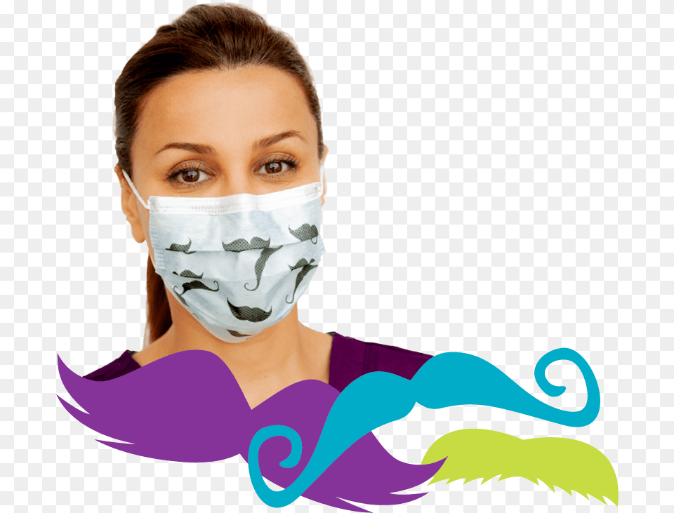 Primed Movember Mask Clipart Movember Surgical Masks, Accessories, Adult, Face, Female Free Transparent Png