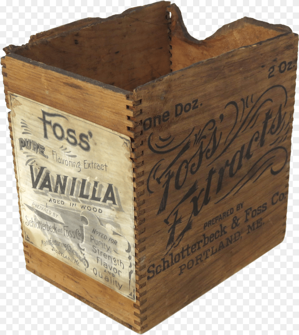 Primitive Vanilla Extract Wood Shipping Crate Plywood Free Png Download