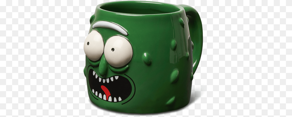 Primitive X Rick And Morty Pickle Molded Mug Cup Green Rick And Morty Pickle Mug, Beverage, Coffee, Coffee Cup Png
