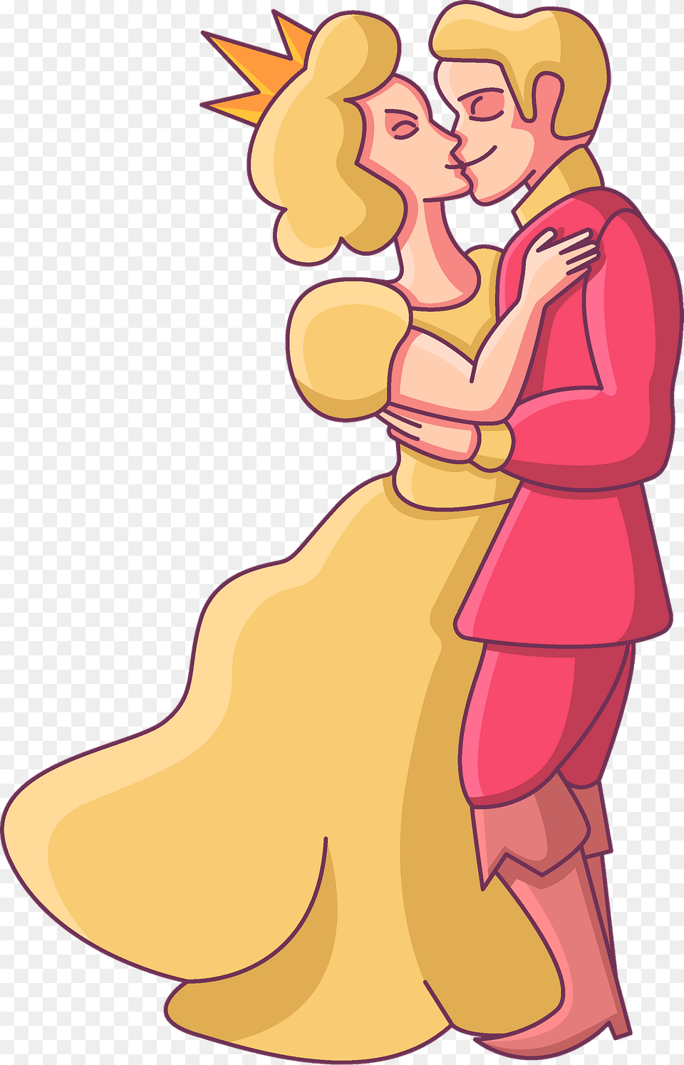 Prince And Princess Kissing Clipart, Baby, Person, Face, Head Png Image