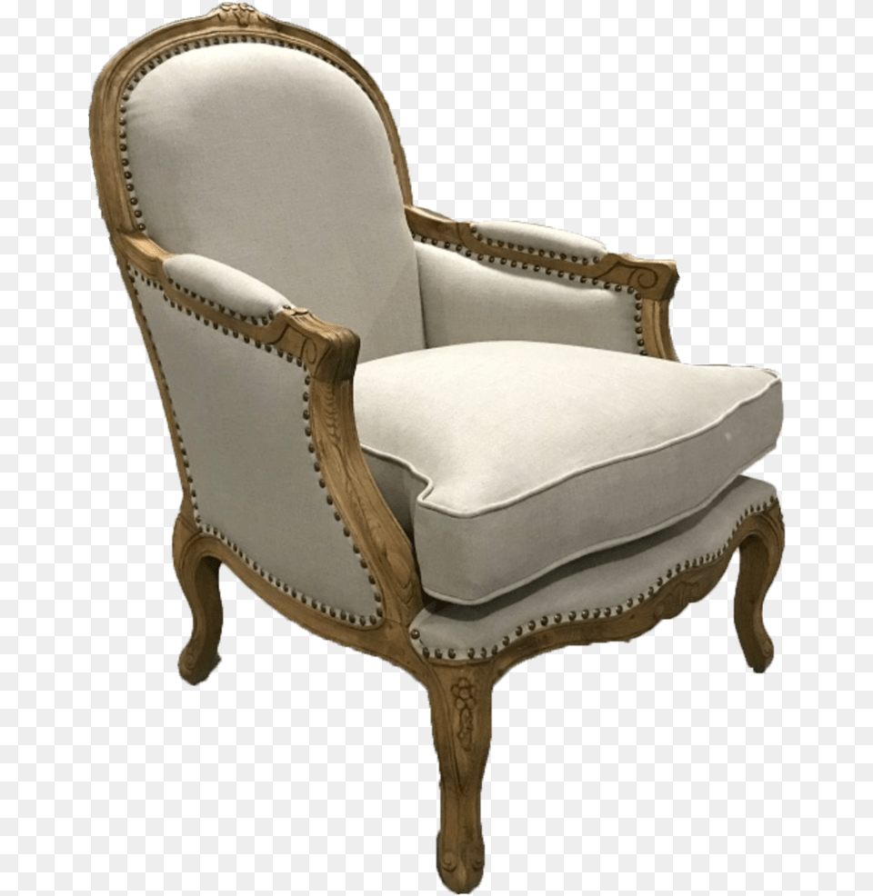 Prince William Chair White Linen Chair For Rent Wood Club Chair, Furniture, Armchair Free Png