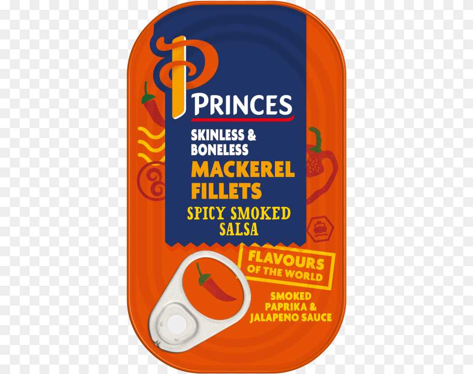 Princes Mackerel Fillets Spicy Smoked Salsa Princes Mackerel, Advertisement, Poster, Food, Lunch Png Image